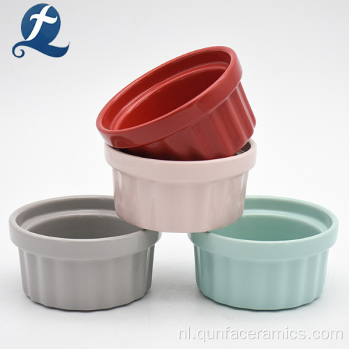 Groothandel gemengde kleur keramische cake Ramekin